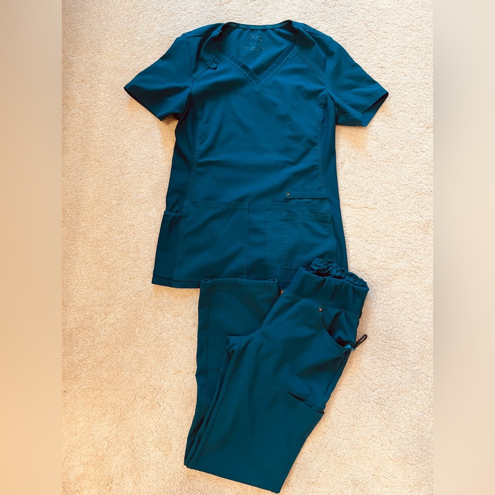 Cherokee Teal Women's Scrub Set